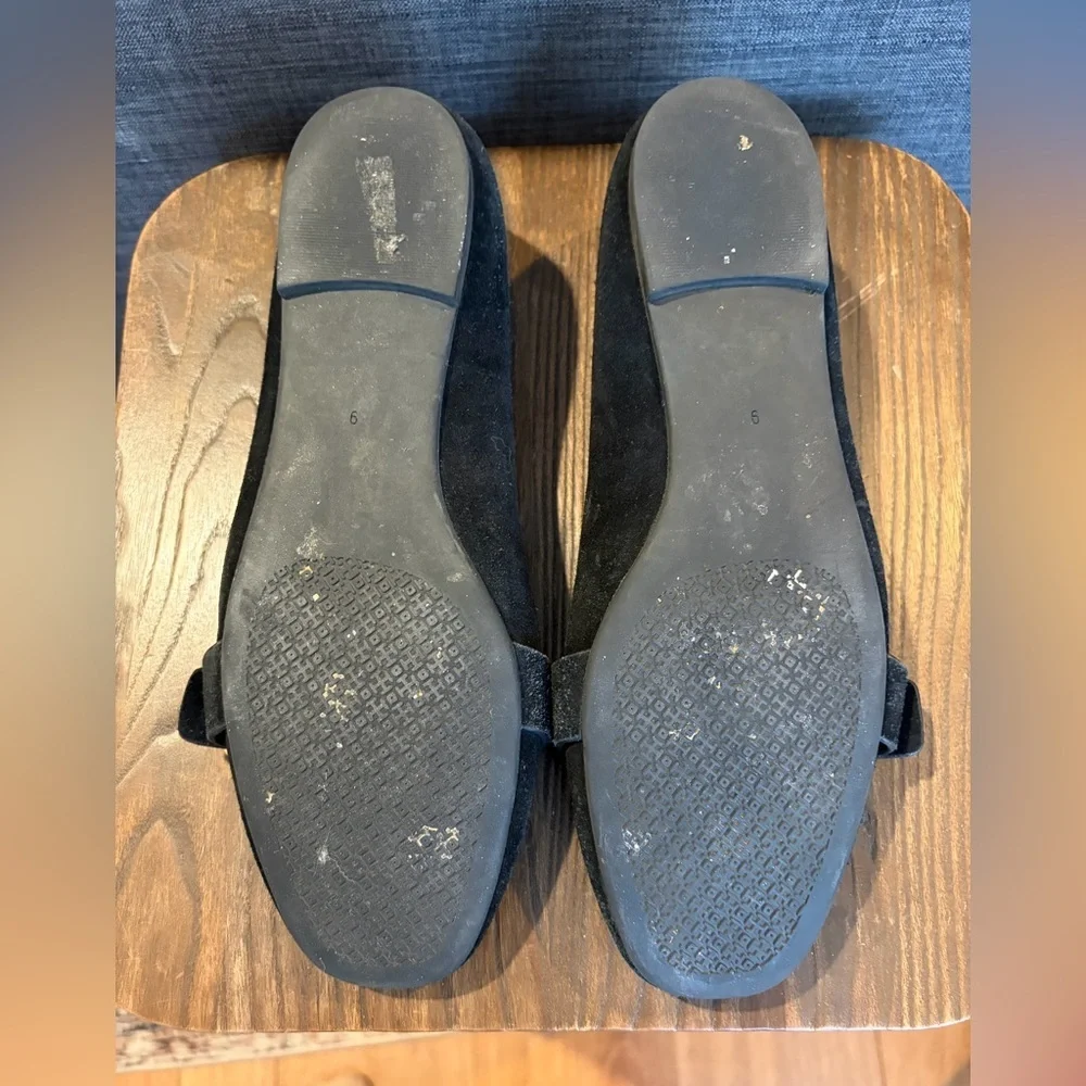 TORY BURCH MARSDEN BLACK SUEDE  REVA SMOKING SLIPPER FLATS size 9 - Picture 2 of 3